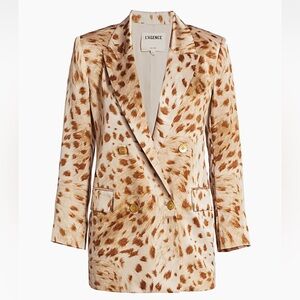 L’AGENCE Taryn Printed Silk Blazer